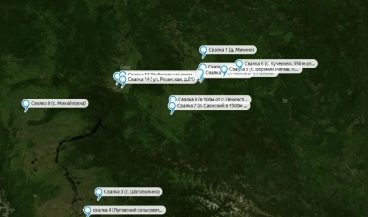 Красноярском крае появилась интерактивная карта несанкционированных свалок